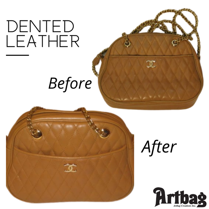 artbag dented leather before and after