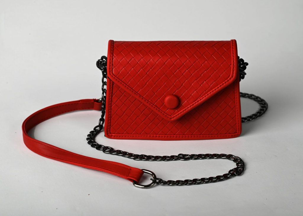 red sling bag